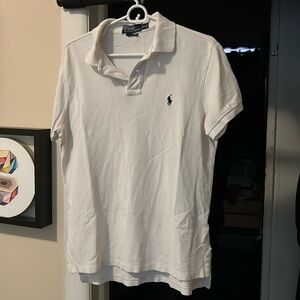 Ralph Lauren White Custom Fit Polo